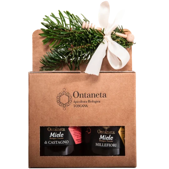 Confezione natalizia di miele da 2