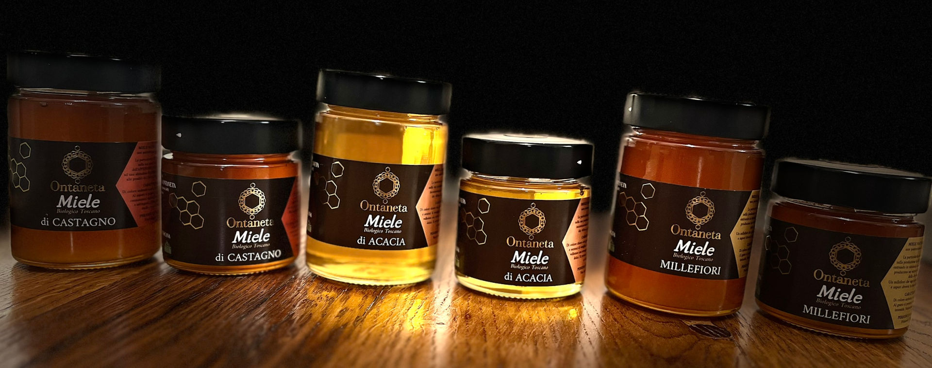 Confezioni di miele di vari tipi